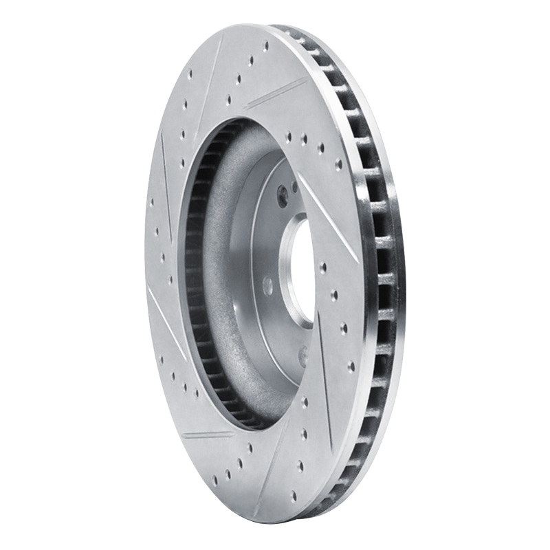 Genesis G70 Brake Rotor (1) - Front Right - R1 Concepts - Drilled & Slotted - Silver - `18-`23